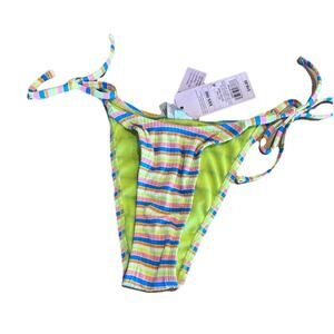 Wild Fable Ribbed Extra Cheeky Extra High Leg Bikini Bottom Womens XXS 00 Bright